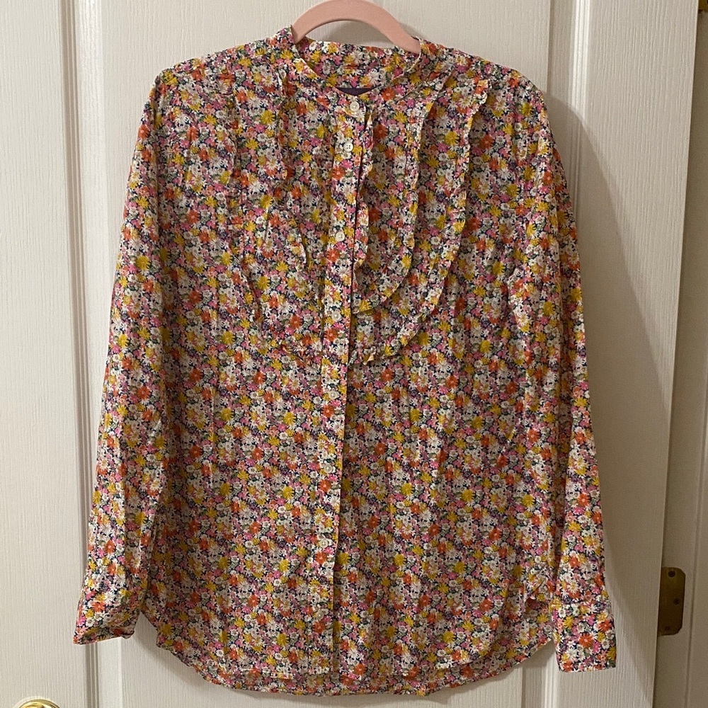 Liberty by JCrew Multicolor Floral Ruffle Blouse